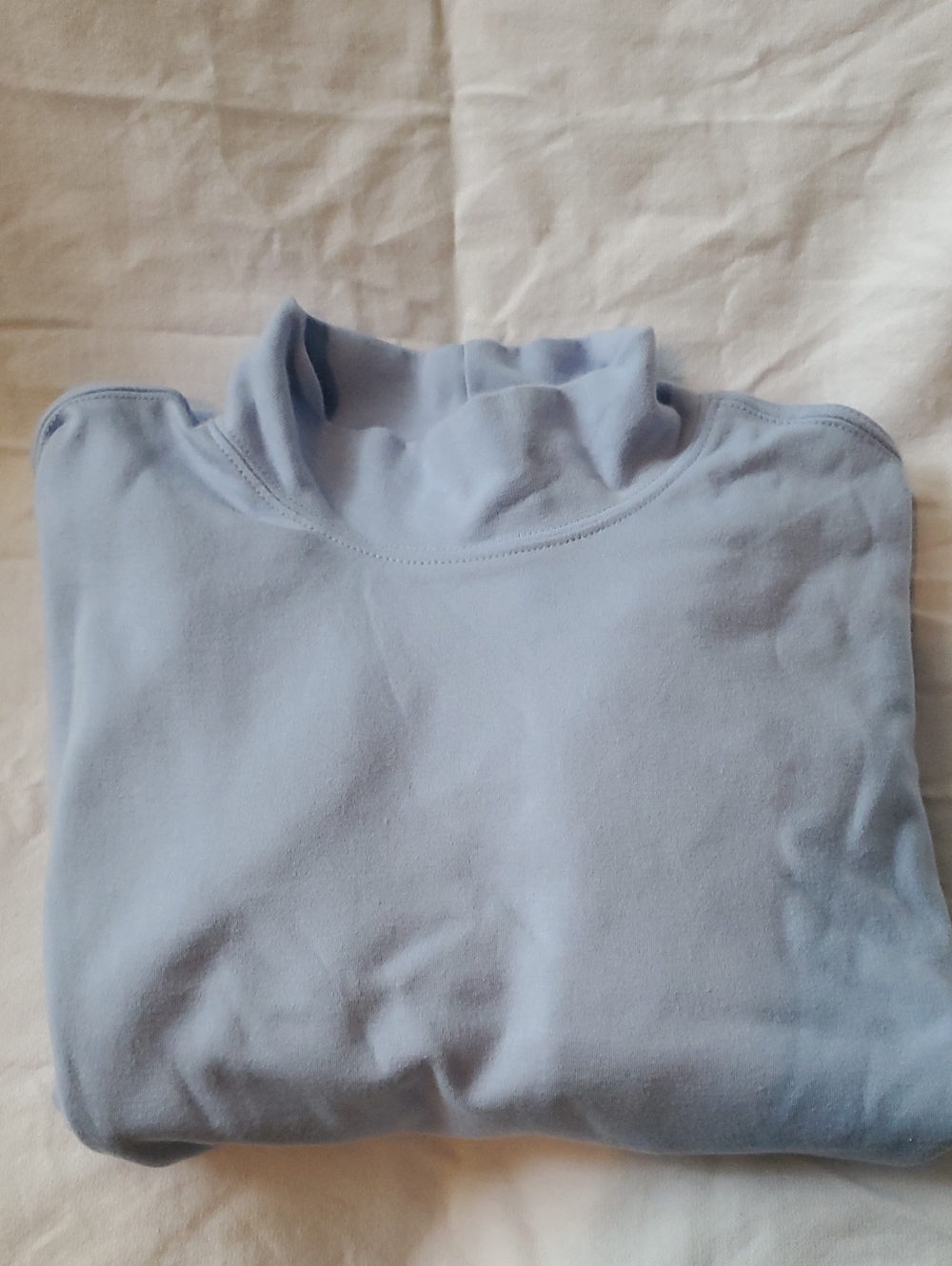 Womens's Lands' End Light Blue Mockneck Knit Top